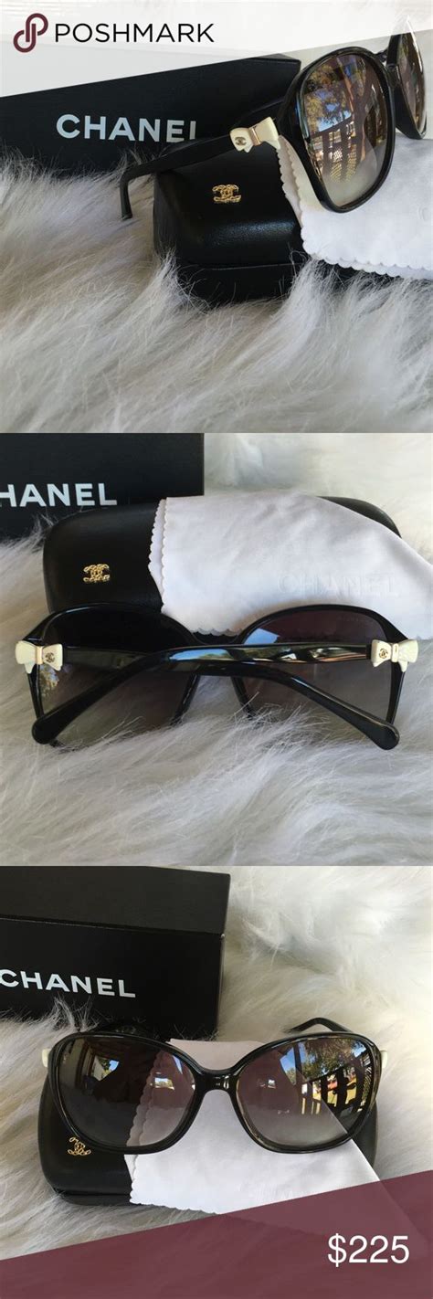 chanel sunglasses white bow side|Sunglasses .